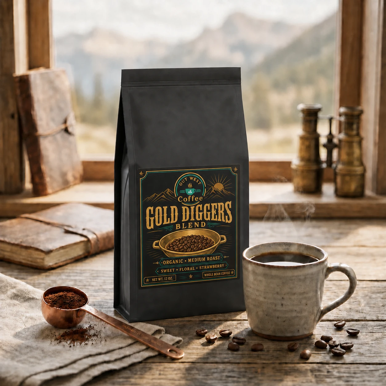 Gold Diggers Blend coffee structured black-bag product photograph