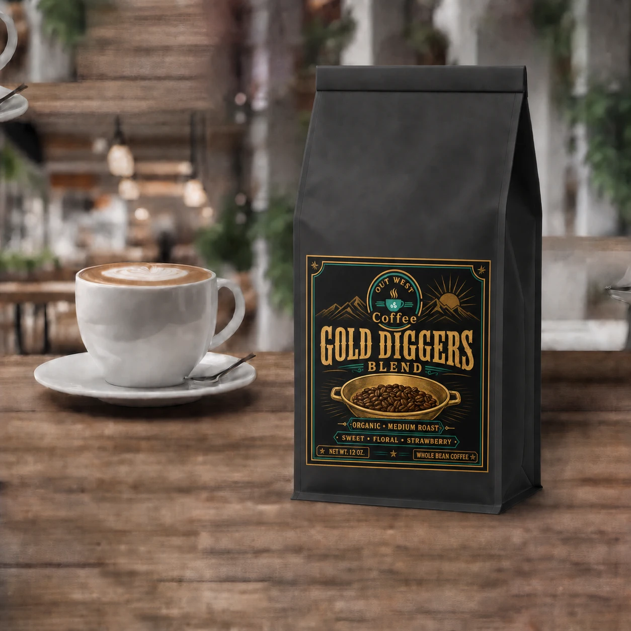 Gold Diggers Blend coffee structured black-bag product photograph