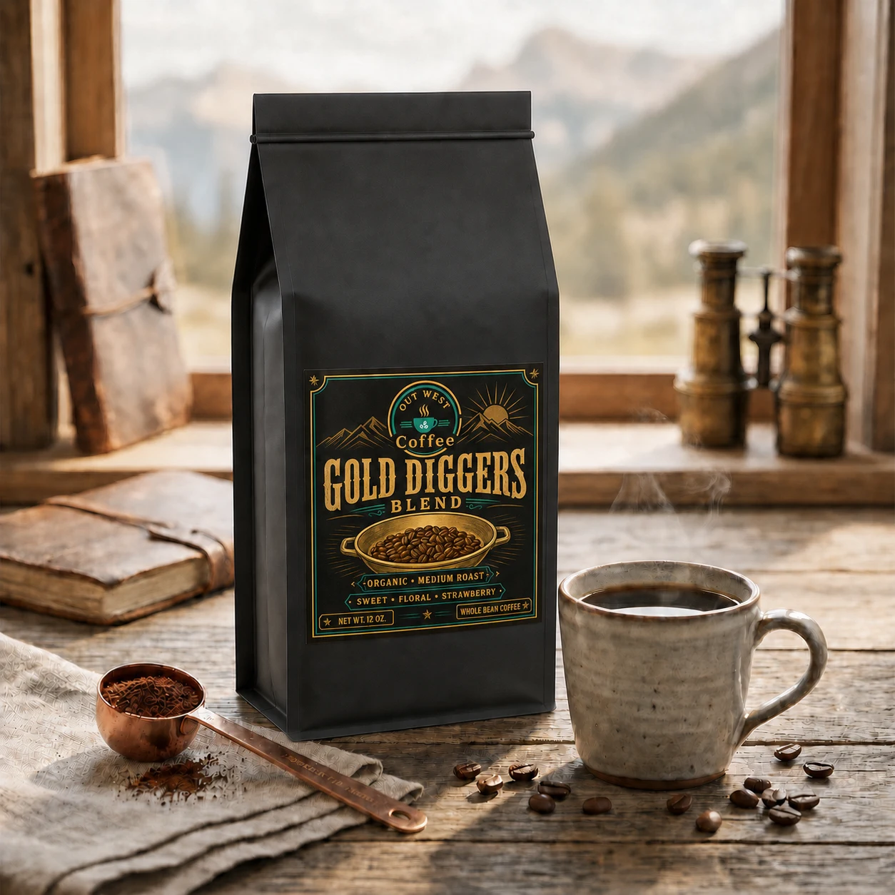 Gold Diggers Blend coffee structured black-bag product photograph