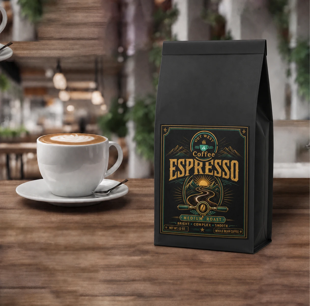 House Espresso coffee structured black-bag product photograph