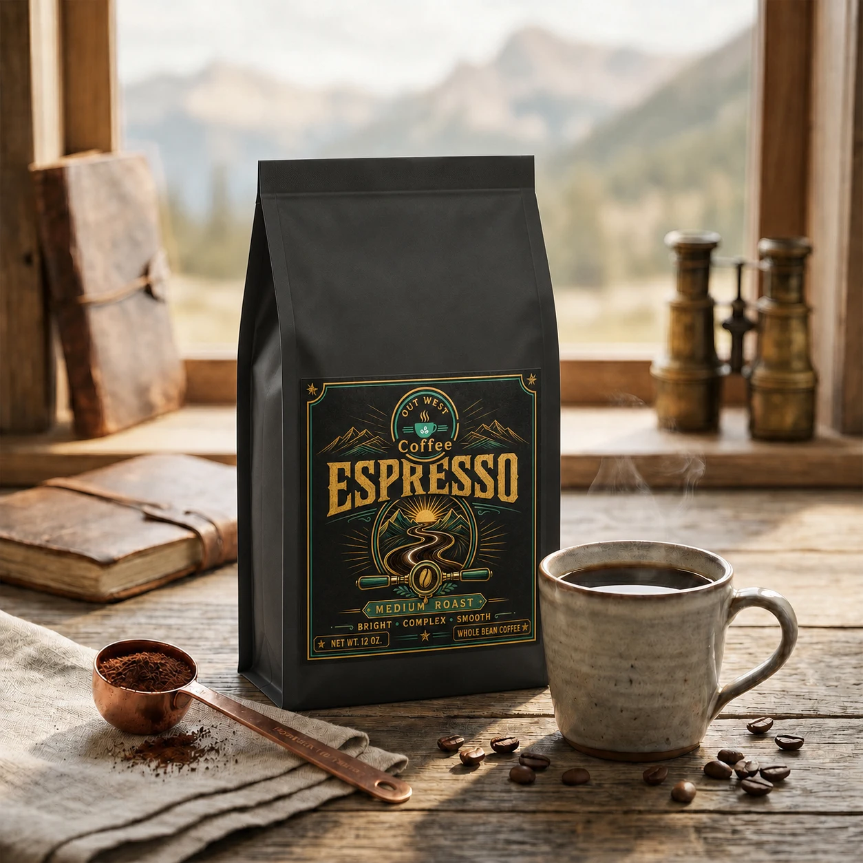 House Espresso coffee structured black-bag product photograph