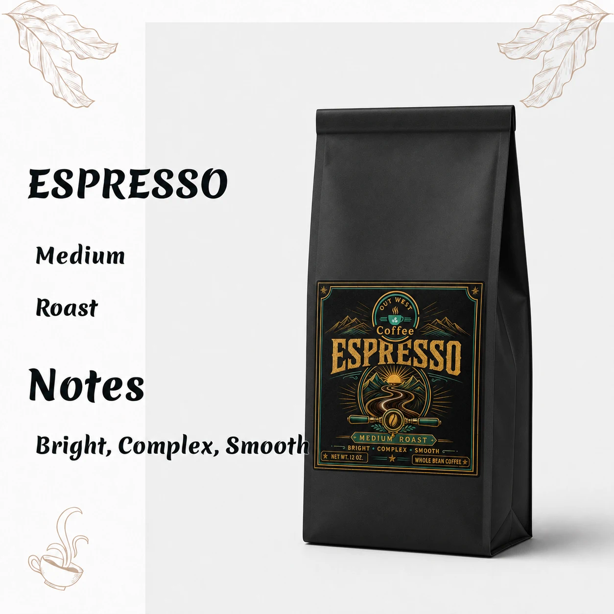 House Espresso coffee structured black-bag product photograph