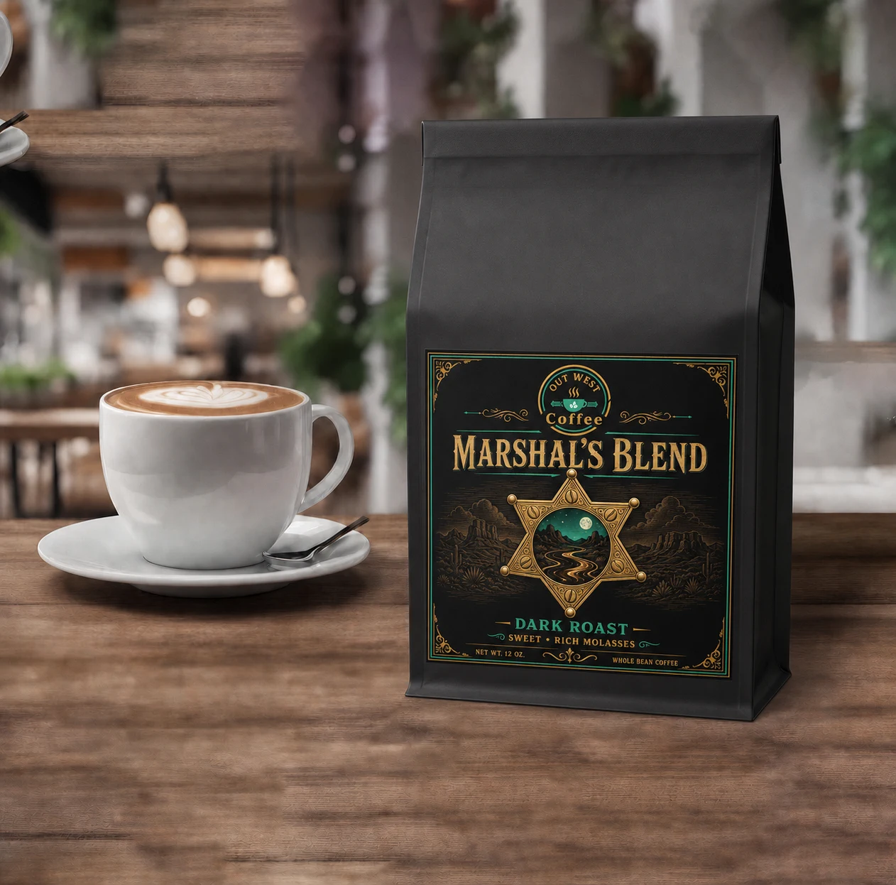 Marshal's Blend coffee structured black-bag product photograph