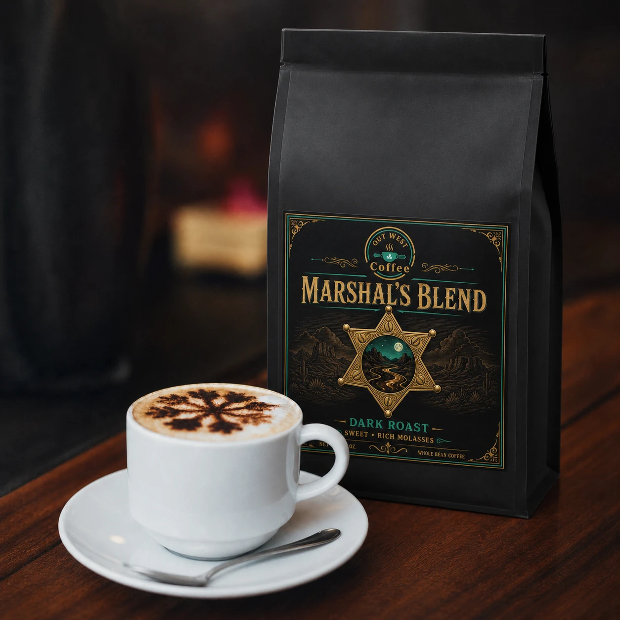 Marshal's Blend coffee structured black-bag product photograph