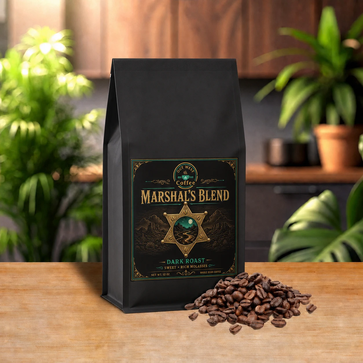 Marshal's Blend coffee structured black-bag product photograph