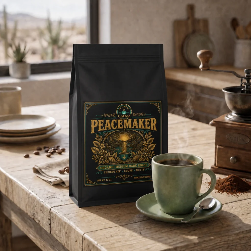 Peacemaker Coffee bag with updated label