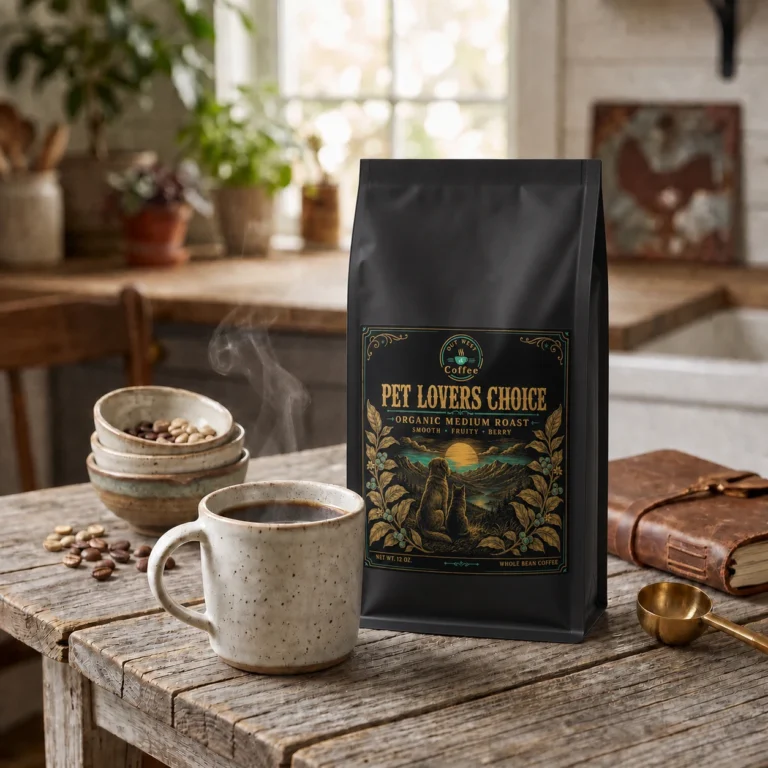 Pet Lovers Choice coffee with updated packaging