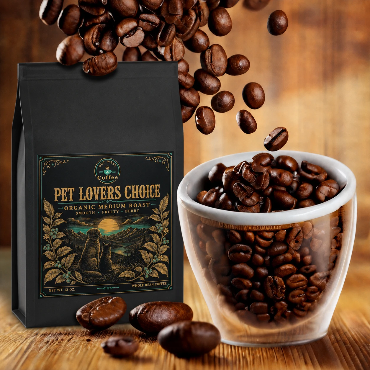 Pet Lovers Choice coffee structured black-bag product photograph