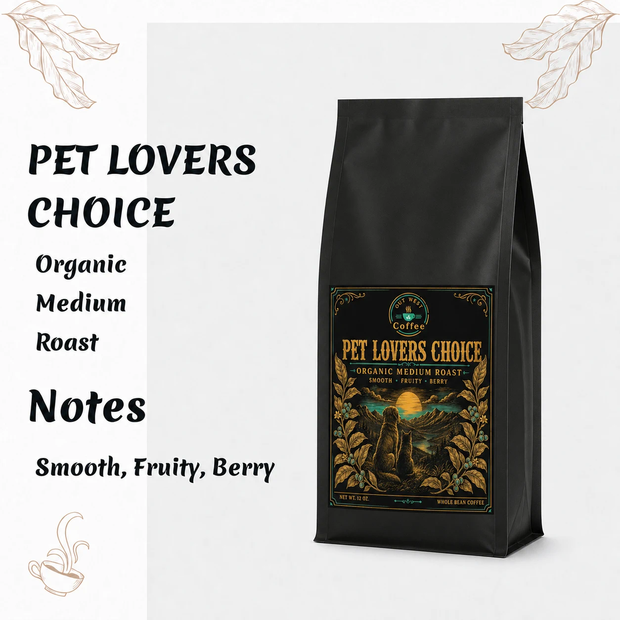 Pet Lovers Choice coffee structured black-bag product photograph