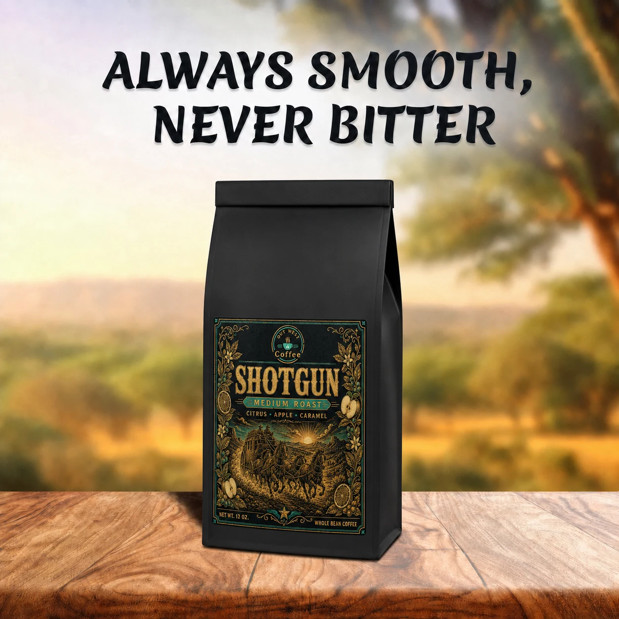 Shotgun Coffee structured black-bag product photograph